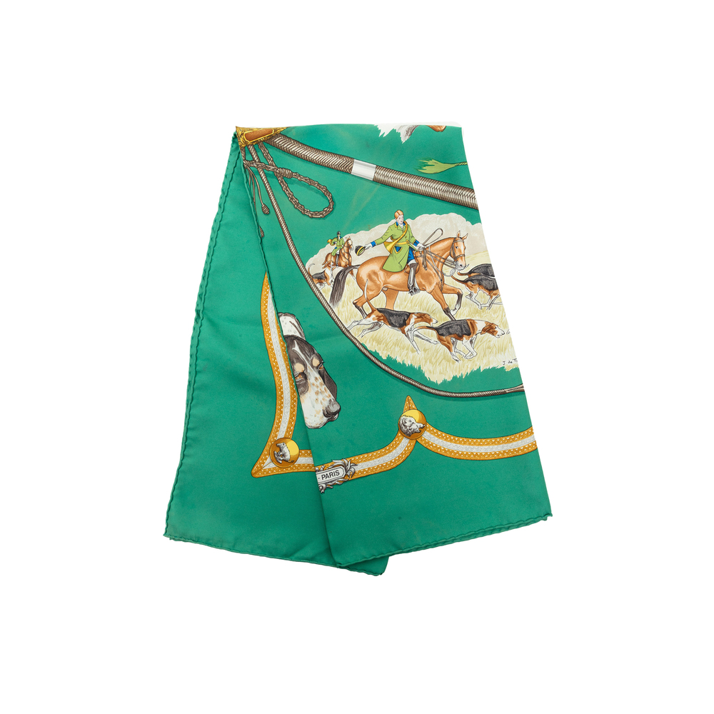Pre-Loved Hermes Le Laisser Courre Silk Scarf 90